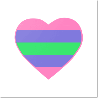 Pride Flag Heart Trigender Posters and Art
